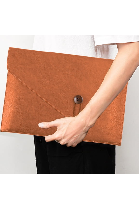 Leather File Bag A4 Briefcase Portable Business Office Storage Large Capacity Folder with Pen Case, Stylish Document Organizer for Professionals, Ideal Gift for Men and Women