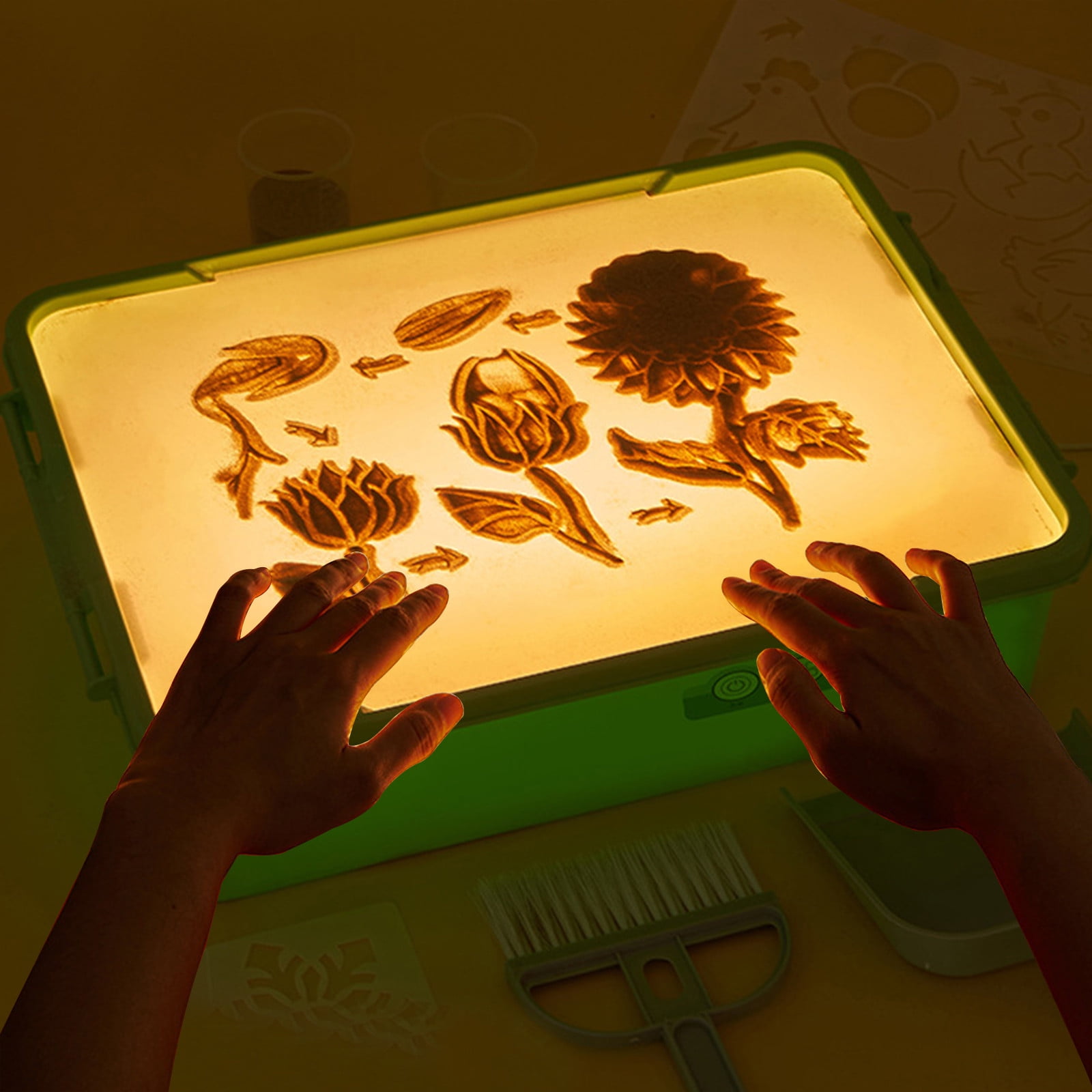 Konghyp Light Table for Kids – Sand Painting Light Box for Creative Sand Art Activities, Perfect for Boys and Girls, Ideal for Enhancing Imagination and Artistic Skills