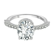 Konghyp Luxury Round Wedding Ring   Imitation Diamond Mossanite with Four-Claw Setting for Ladies   Elegant Jewelry Piece for Special Occasions, Adding a Touch of Glamour to Any Outfit