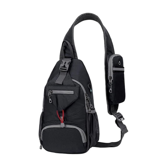Konghyp Men Sling Bag, Lightweight Water-Repellent Crossbody Chest Bag, Multi-Compartment Shoulder Pack, Oxford Casual Daypack for Travel Hiking Commute Outdoor