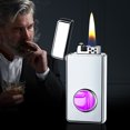 thumbnail image 1 of Konghyp Metal Kerosene Lighter – Voice Controlled Ignition with Large Capacity and Color Light – Transparent Compartment for Business Gifts, 1 of 4