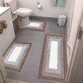 thumbnail image 1 of Konghyp Microfiber Rug Set 3 Piece Bathroom Rug Set Soft Absorbent Non-Slip Bath Mats Washable for Toilet Tub Shower, Plush Floor Mats, Modern Bathroom Decor, 1 of 7