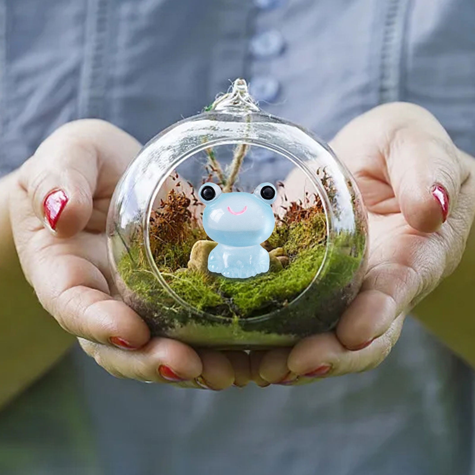 Konghyp Mini Resin Luminous Frogs, Cute Tiny Glow In The Dark Frogs