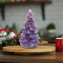 Konghyp Natural Crystal Christmas Tree, Colorful Resin Decorative Ornament, Holiday Gift Decoration, Exquisite Mini Desk Decor, Festive Home and Office Accent