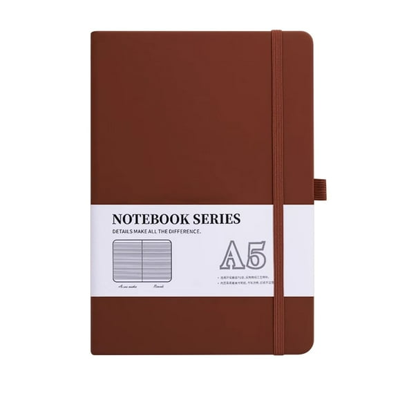 Konghyp Notebook Diary, Hard Leather Cover, High-Quality Thick Paper, 200 Pages for Writing Notes, Expandable Inner Pockets, Flat Lay Design, Perfect for Journaling and Planning