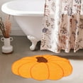 thumbnail image 1 of Konghyp Orange Pumpkin Bath Mat, Non-Slip Bathroom Rug, Cute Shaped Tub Shower Rug, Washable Microfiber Floor Mat, Fall Decor, Pumpkin Shaped Carpet, 1 of 8