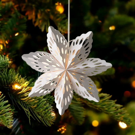 Konghyp Paper Christmas Snowflake Hanging Decoration, Festive Holiday Ornament, Elegant Winter Decor, Perfect for Christmas Tree, Unique Snowflake Design