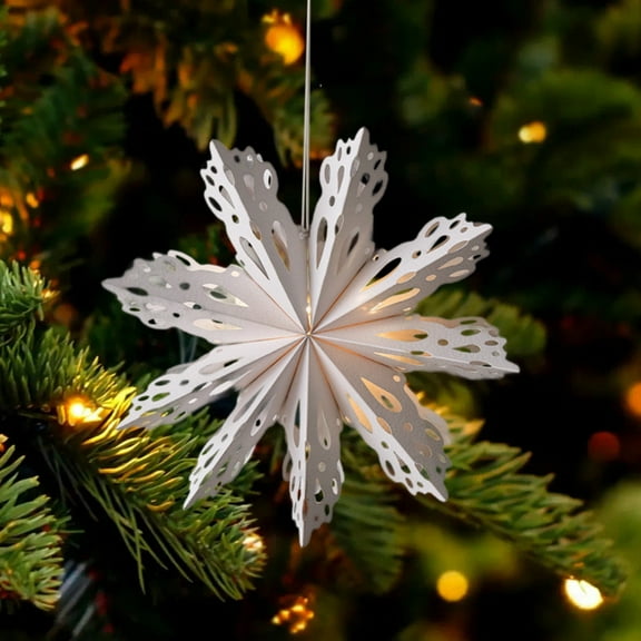 Konghyp Paper Christmas Snowflake Hanging Decoration, Festive Holiday Ornament, Elegant Winter Decor, Perfect for Christmas Tree, Unique Snowflake Design