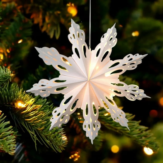 Konghyp Paper Christmas Snowflake Hanging Decoration, Festive Holiday Ornament, Elegant Winter Decor, Perfect for Christmas Tree, Unique Snowflake Design