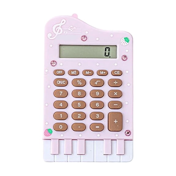 Konghyp Piano Shaped Mini Calculator, 8 Digit Cute Desktop Counter, Portable Pocket Office Supply, Novelty Desk Accessory, Stylish Battery Operated Number Pad, Daily Budget Planner Tool