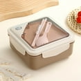 thumbnail image 1 of Konghyp Plastic Lunch Box Microwave Heated Bento Box with Tableware, Versatile Compartment Design, Food-grade Material, Portable for Office and Travel, 1 of 6