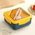 thumbnail image 1 of Konghyp Plastic Lunch Box Microwave Heated Bento Box with Tableware, Versatile Compartment Design, Food-grade Material, Portable for Office and Travel, 1 of 7