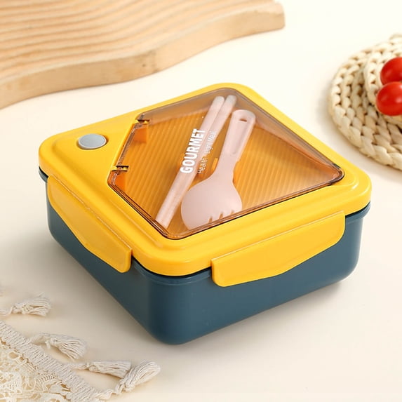Konghyp Plastic Lunch Box Microwave Heated Bento Box with Tableware, Versatile Compartment Design, Food-grade Material, Portable for Office and Travel