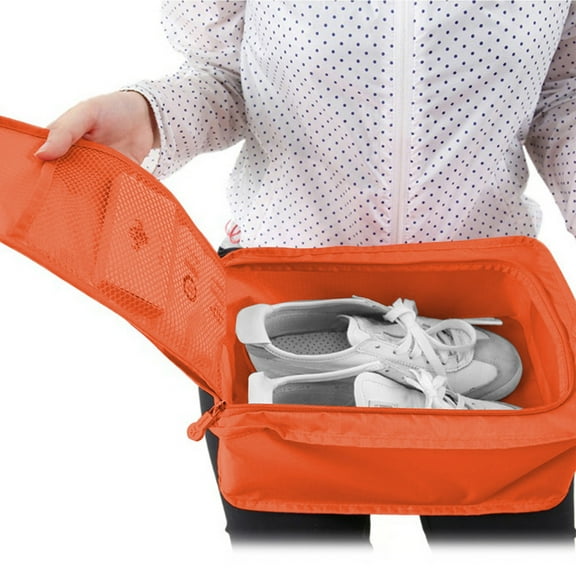 Konghyp Portable Travel Shoe Storage Bag, Foldable Multi-Functional Organizer for Shoes and Clothes, Hand Carry Shoe Bag with Compartments for Suitcase Luggage Packing Organization