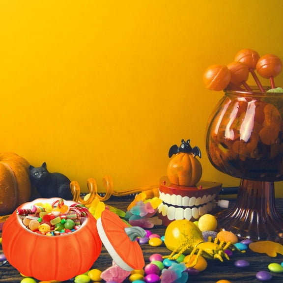 Konghyp Pumpkin Jar with Cover, Ceramic Pumpkins Candy Jar, Thanksgiving Halloween Party Supplies, Multifunctional Storage Canister, Elegant Tabletop Decoration