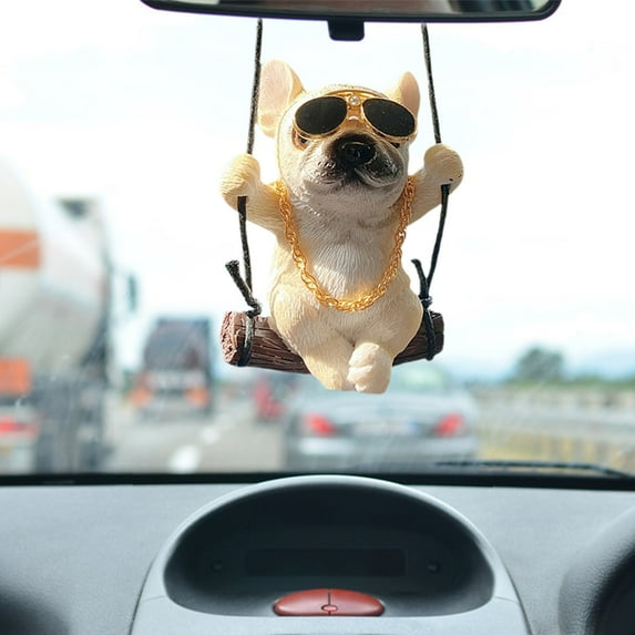 Konghyp Puppy Car Accessories – Cute Rearview Mirror Pendant for Car Decoration, Small Fresh Jewelry Featuring Adorable Puppy Design, Adds Charm to Your Vehicle.