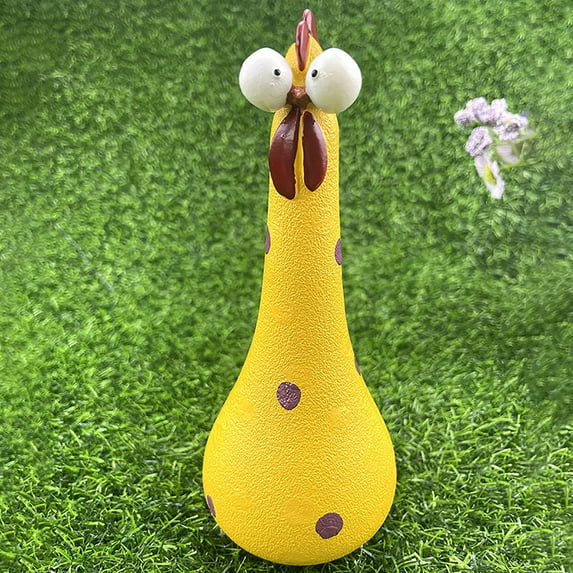 Konghyp Silly Chicken Decor – Funny Concrete Chickens, Garden Yard Statues, Farm Patio Decoration, Cute Chicken Sculptures for Outdoor, Funny Farm Decor