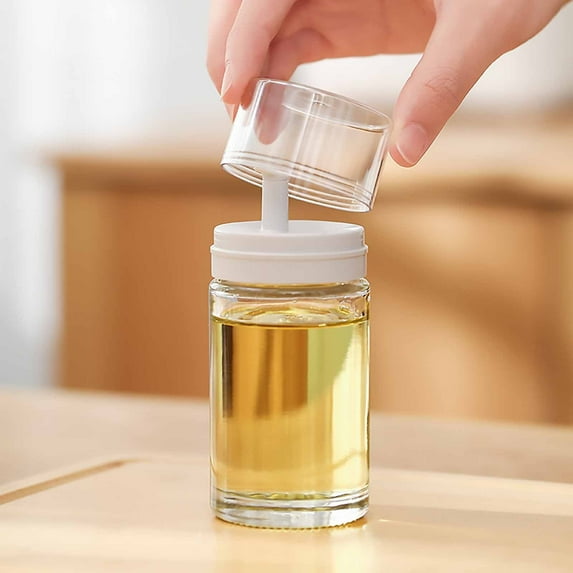 Konghyp Small Glass Oil and Vinegar Dispenser Bottles - 3.4oz - Leakproof, Perfect for Kitchen Use