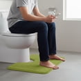 thumbnail image 1 of Konghyp Soft Foam Bath Mat U Shape Toilet Mats, Non-Slip Absorbent Carpet, Machine Washable Bathroom Rug, Comfortable Shower Mat, Modern Velvet Fleece Design, 1 of 6