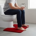 thumbnail image 1 of Konghyp Soft Foam Bath Mat U Shape Toilet Mats, Non-Slip Absorbent Carpet, Machine Washable Bathroom Rug, Comfortable Shower Mat, Modern Velvet Fleece Design, 1 of 6