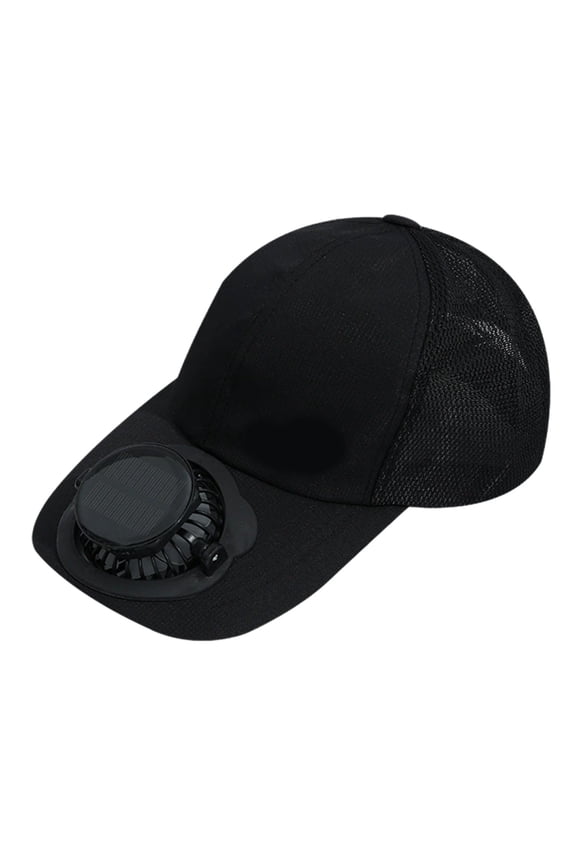 Solar Powered Baseball Cap, USB Rechargeable Cooling Hat, Sun Protection Outdoor Peaked Cap, Breathable Mesh Fan Visor, Adjustable 3-Speed Airflow Headwear, LED Display Travel Beach Hat
