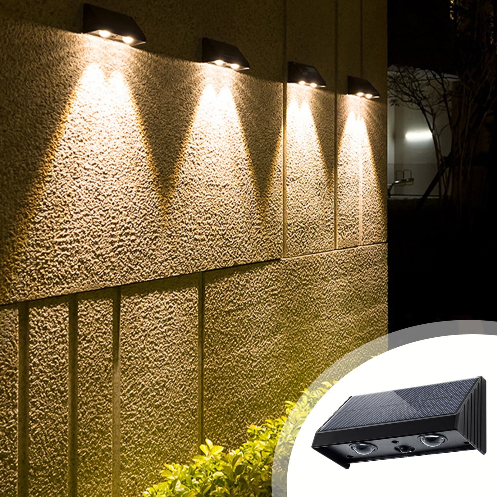 Konghyp Solar Wall Light Waterproof LED Outdoor Decoration for