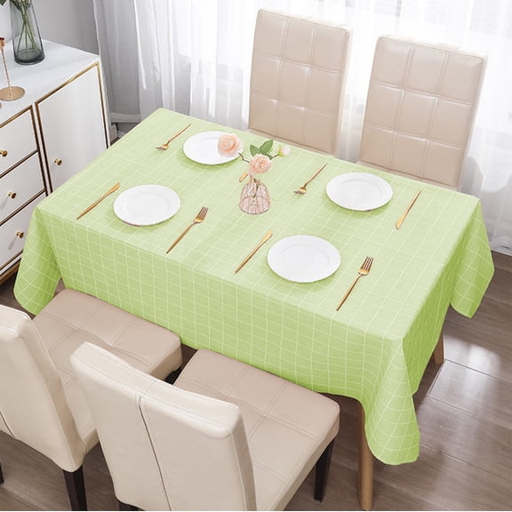 Konghyp Square Plastic Tablecloth Waterproof Oil-proof, Wipeable Tablecloth for Dining, Picnics, Parties, Easy Cleaning Table Cover, Stain-resistant Tablecloth