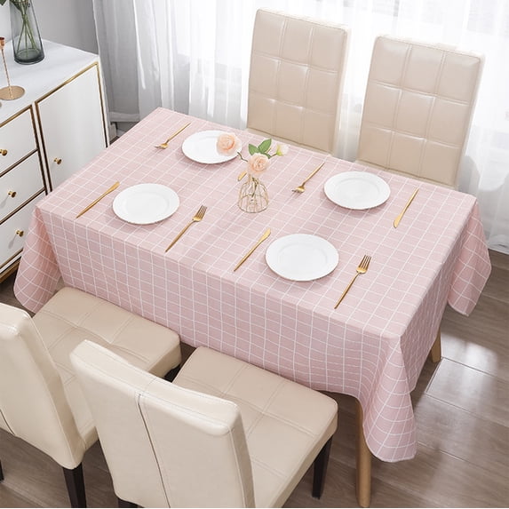 Konghyp Square Plastic Tablecloth Waterproof Oil-proof, Wipeable Tablecloth for Dining, Picnics, Parties, Easy Cleaning Table Cover, Stain-resistant Tablecloth