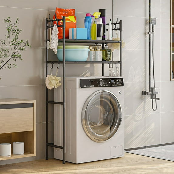Konghyp Stainless Steel Storage Rack, Bathroom Organizer Shelf, Space-Saving Towel and Toiletry Holder, Multi-Functional Storage for Washing Machines and Plants, Durable and Easy to Clean