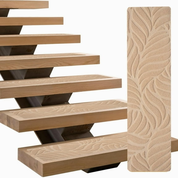 Konghyp Stair Mats Non-Slip Carpet Treads, Non-Slip Rug Runner for Pets, Indoor Use, Reusable Adhesive, Easy to Clean Slip-Resistant Stair Strips