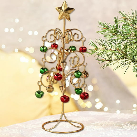 Konghyp Tabletop Metal Christmas Tree Wrought Iron Ornament Display Stand, Christmas Decoration, Indoor Holiday Decor, Unique Ornaments Holder, Sturdy Iron Frame, Lightweight & Portable