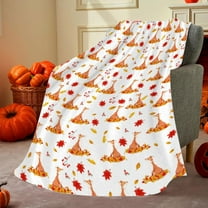 Konghyp Thanksgiving Turkey Blanket, Lightweight Flannel Blanket, Warm Soft Comfortable Fleece, Year-Round Use, Perfect for Home Decor, Gifts for Adults and Teens