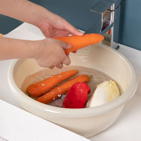 Konghyp Thickened Washbasin, Large Size Laundry Basin, Multi-Purpose Household Use, Sturdy Plastic Design, Ideal for Washing Vegetables and Soaking Feet