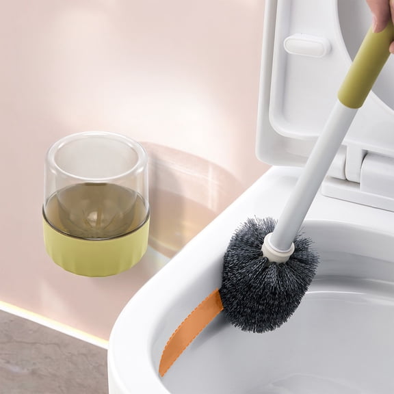 Konghyp Toilet Brush, Long Handle Bathroom Cleaning Brush, Stiff Bristle Scrubber for Thorough Cleaning, Durable Plastic Handle, Toilet Bowl Cleaner Tool, Hygienic Bathroom Accessory