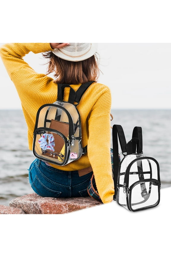 Transparent Backpack, Clear Stadium Bag, Multi Pocket Design, Waterproof for Sports Events, Concerts, Festivals, and Beaches, Durable and Easy to Clean