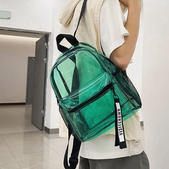 Konghyp Transparent PVC Backpack, Waterproof Travel Bag, Large Capacity Beach Bag, Lightweight Outdoor Rucksack, Easy to Clean and Organize, Stylish Daily Commuter Essentials