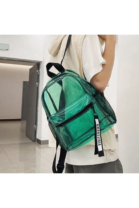 Transparent PVC Backpack, Waterproof Travel Bag, Large Capacity Beach Bag, Lightweight Outdoor Rucksack, Easy to Clean and Organize, Stylish Daily Commuter Essentials