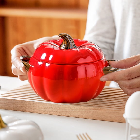 Konghyp Unique Halloween Ceramic Pumpkin Tableware, Versatile Breakfast Bowl, Holiday Gift for Parties, Decorative Kitchenware, Festive Pumpkin Decor