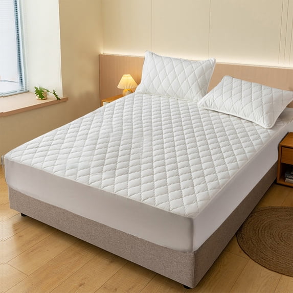 Konghyp Waterproof Bed Sheet Non-slip Fitted Cover Soft Fibre Mattress Protector for Great Sleep Experience, Stain Resistant, Washable and Durable, Ultimate Comfort and Flexibility