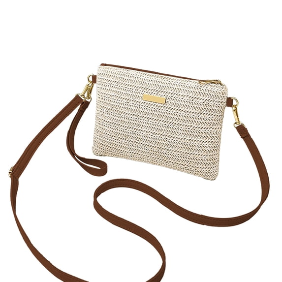 Konghyp Woven Shoulder Bag, Fashion Straw Clutch, Multifunctional Crossbody, Summer Beach Accessory, Handcrafted Natural Fiber Purse, Lightweight Handbag