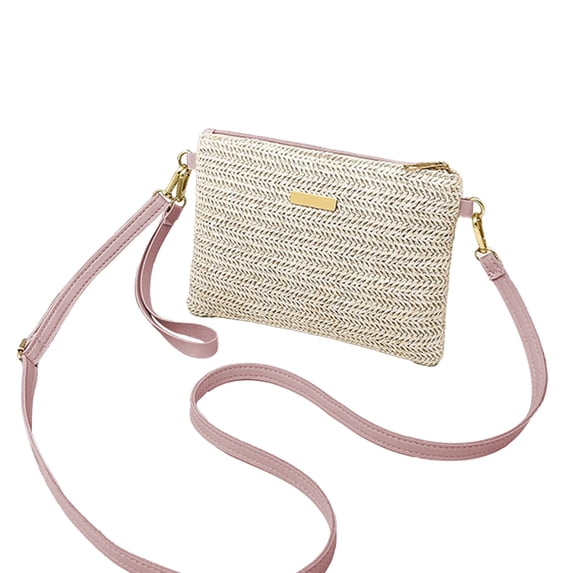 Konghyp Woven Shoulder Bag, Fashion Straw Clutch, Multifunctional Crossbody, Summer Beach Accessory, Handcrafted Natural Fiber Purse, Lightweight Handbag