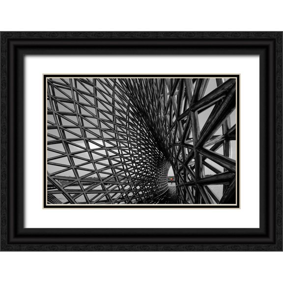 Konglingming 14x11 Black Ornate Wood Framed with Double Matting Museum Art Print Titled - Steel structure building 6