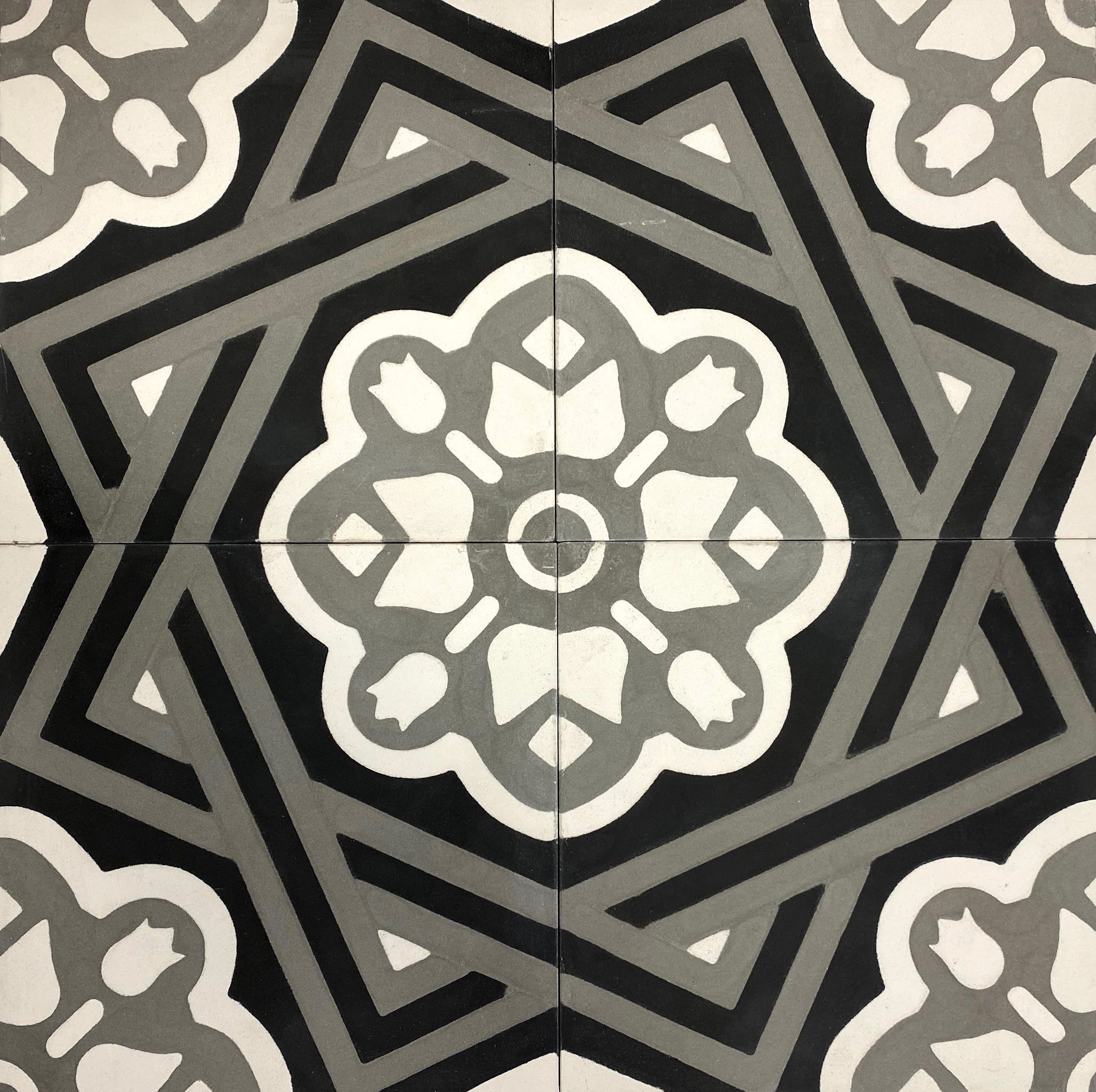Koni Cement Tile Series KCT 03 Regular 8 in X 8 in Handmade Cement Tile (7.11 sq ft/Box)
