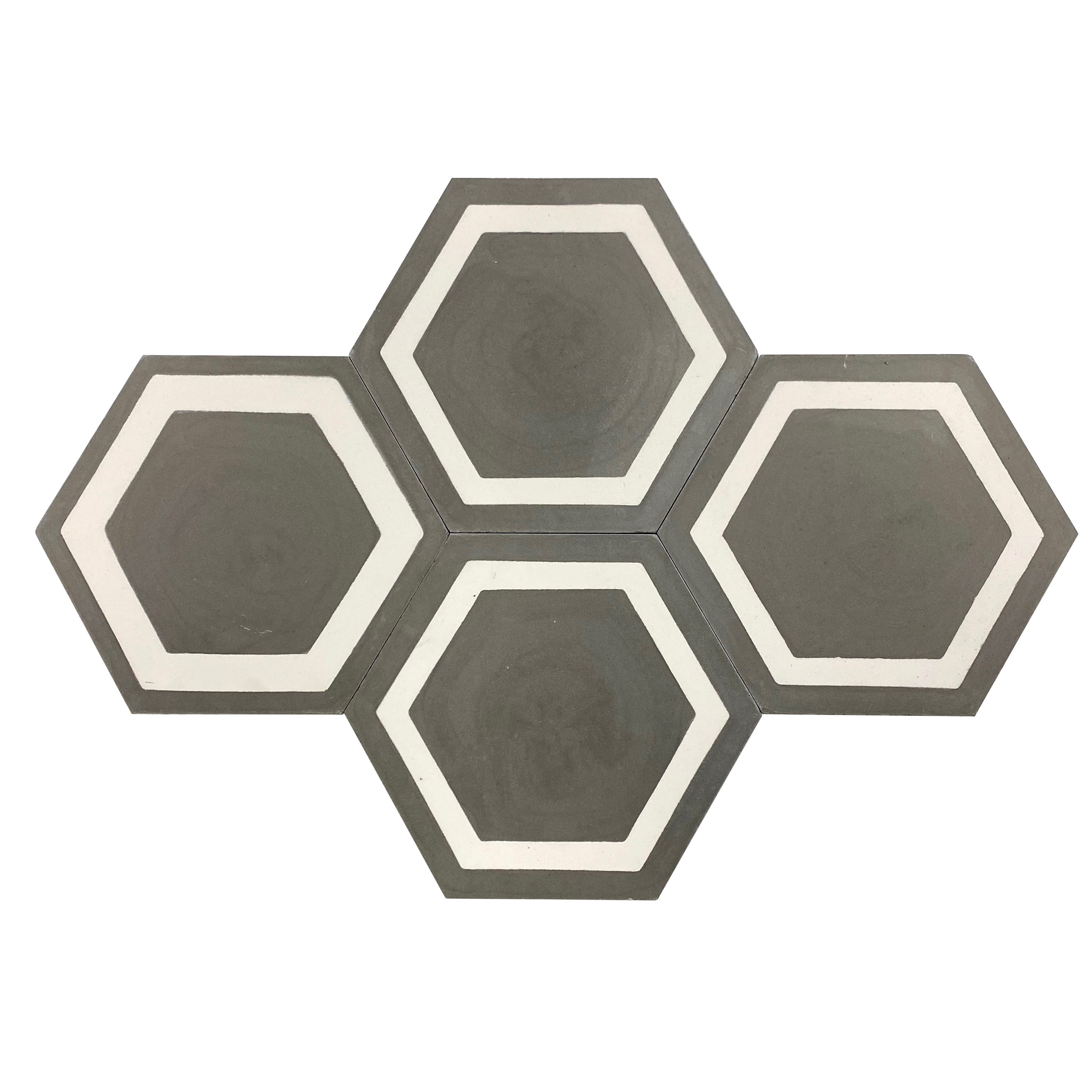 Koni Cement Tile Series KCT 04 Hexagon 8 in X 9 in Handmade Cement Tile (5.28 sq ft/Box)
