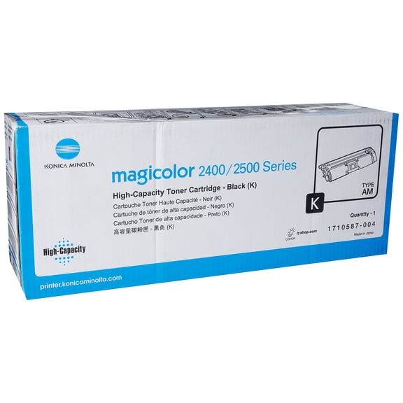 Konica-Minolta 1710587-004 Magicolor 2400 2430 2450 2480 2490 2500 2530 2550 2590 Toner Cartridge (Black) in Retail Packaging