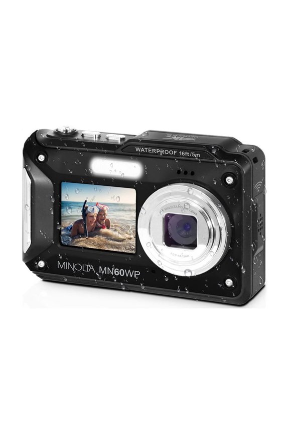 MN60WP 48MP Waterproof Dual Screen Digital Camera, Black