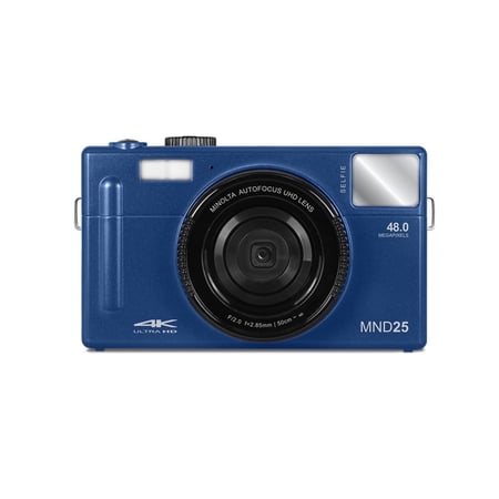 Konica Minolta MND25, 48MP, 16x Digital Zoom, 4K Ultra HD Camera with Selfie Mirror, Blue, (Single)