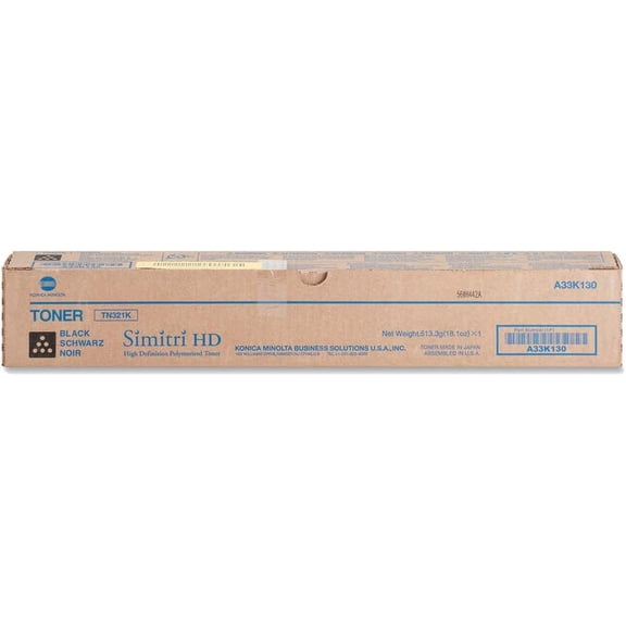 Konica-Minolta OEM TN321K (A33K130) Toner CTG, Black, 27K Yield