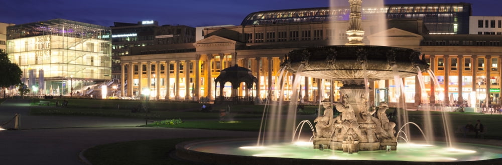 Konigsbau shopping centre and Kunstmuseum at Schlossplatz Square Stuttgart Baden-Wurttemberg Germany Canvas Art - Panoramic Images (27 x 9)