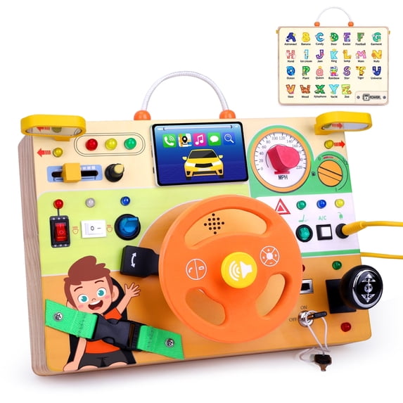 Konijiwa Busy Board,Montessori Toys for 1+ Year Old Boys & Girls,Travel Activities for Toddlers,Sensory Toy for Kids with Autism,Perfect Christmas Birthday Gift Ideal